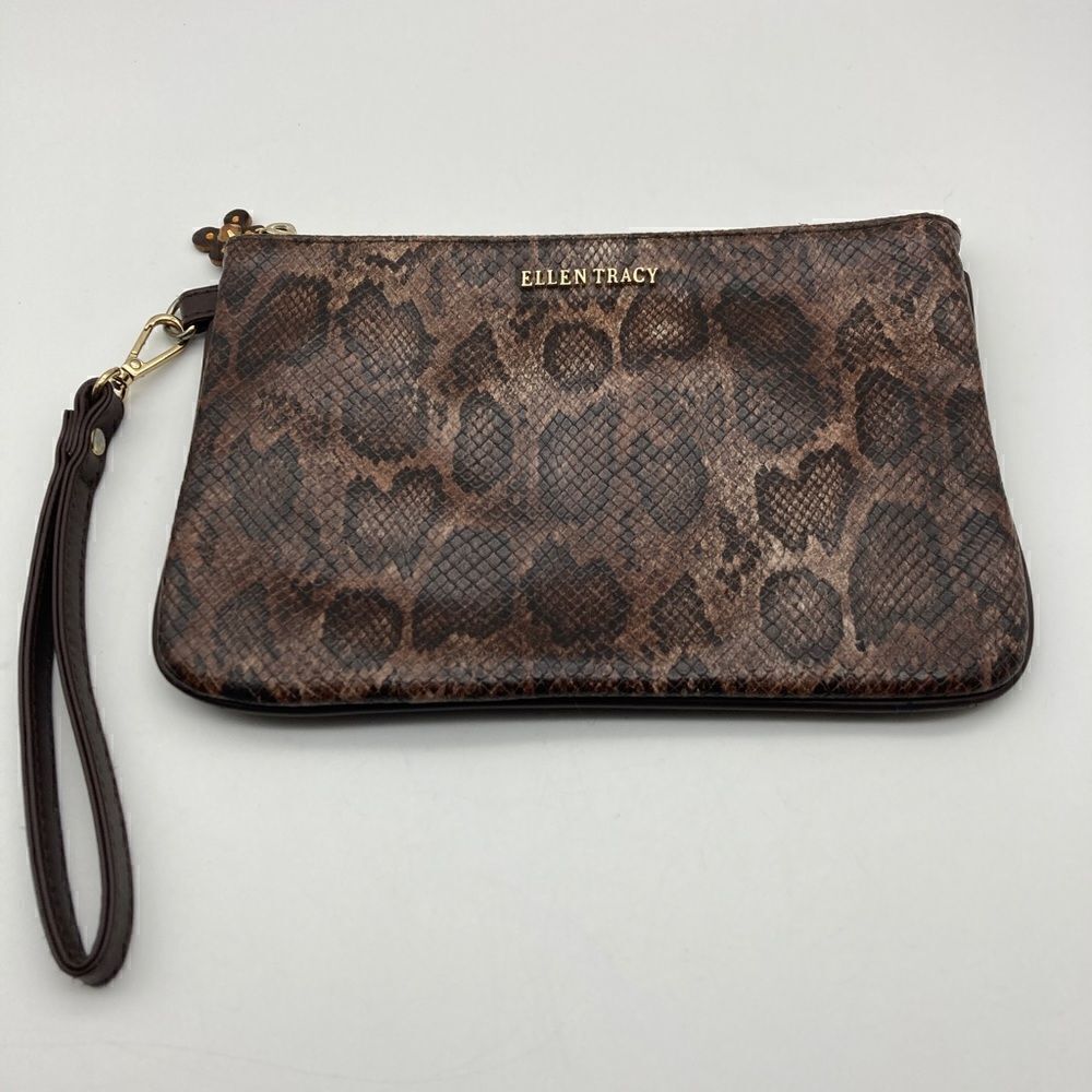Ellen Tracy Python Wristlet Brown/Chocolate Color